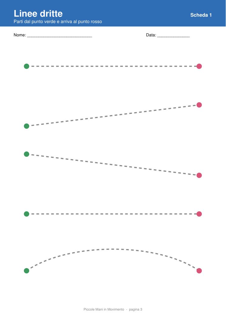 Scheda di linee da tracciare
